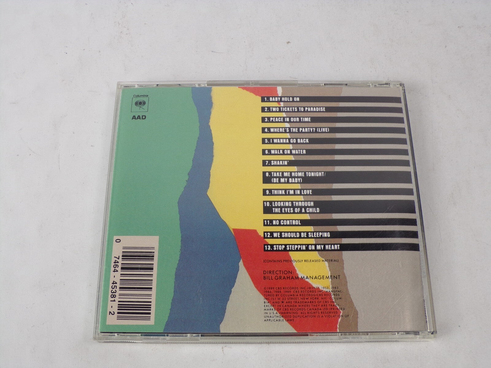 Sound Of Money Eddie Money Baby Hold On Two Tickets To Paradise Peace CD#62