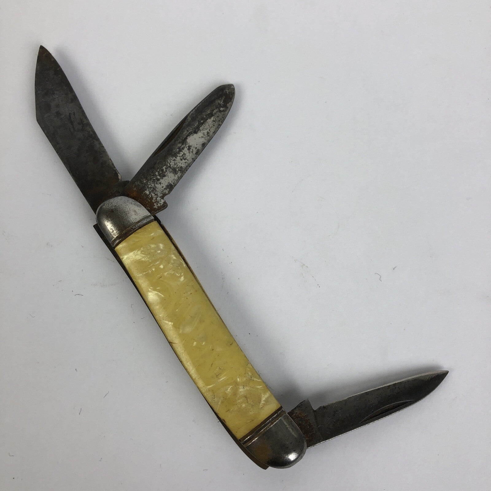 Vintage Hammer Brand 3 Blade Pearl Pen Folding Pocket Knife Made In USA
