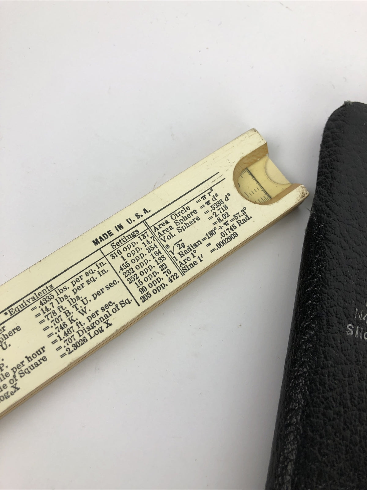 K&E Slide Rule N4058W Original Leather Case complete Made in the USA * VGC