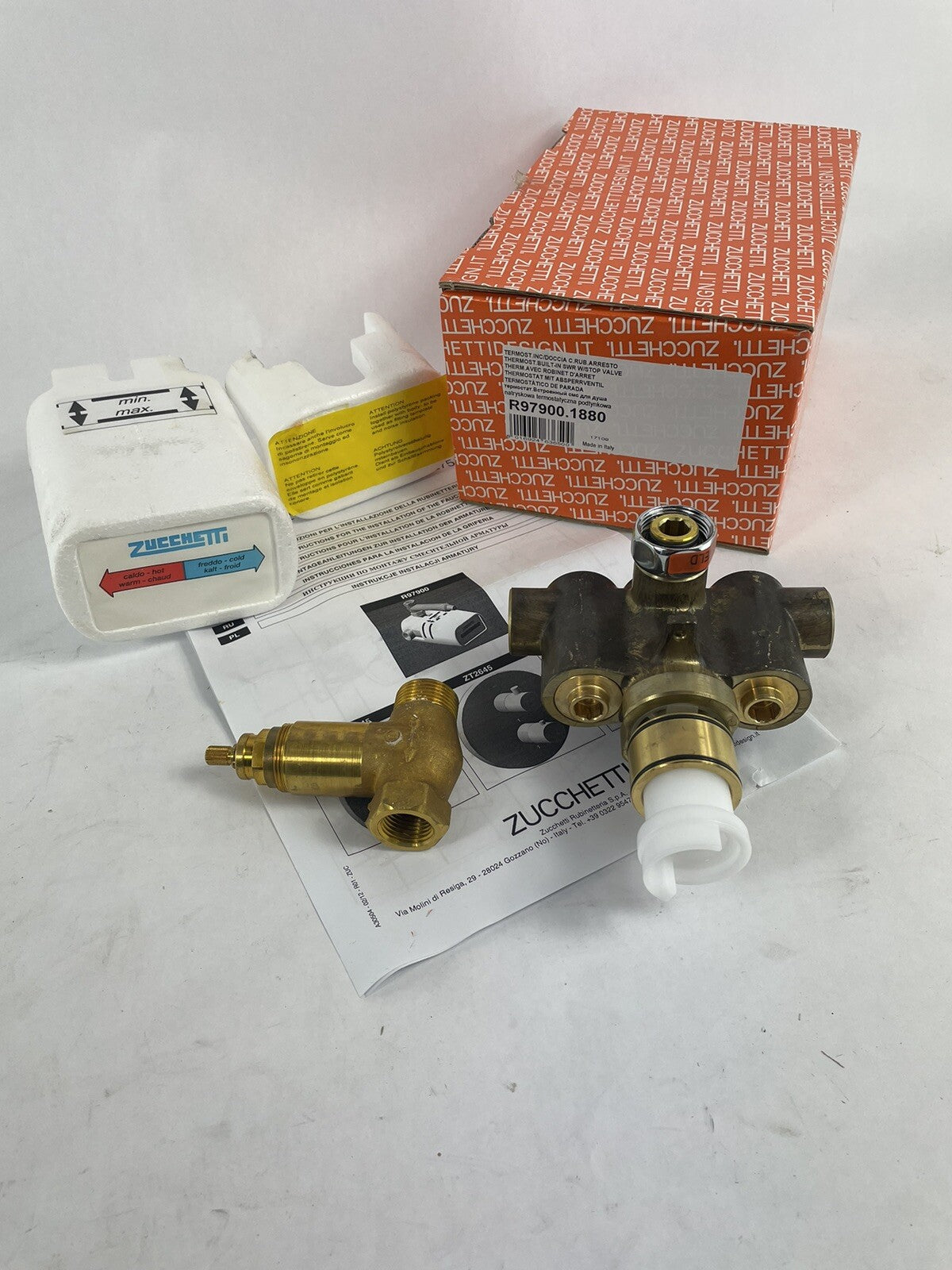 Zucchetti R97900 Thermostatic Built-In SWR. with STOP Faucet Rough In Valve