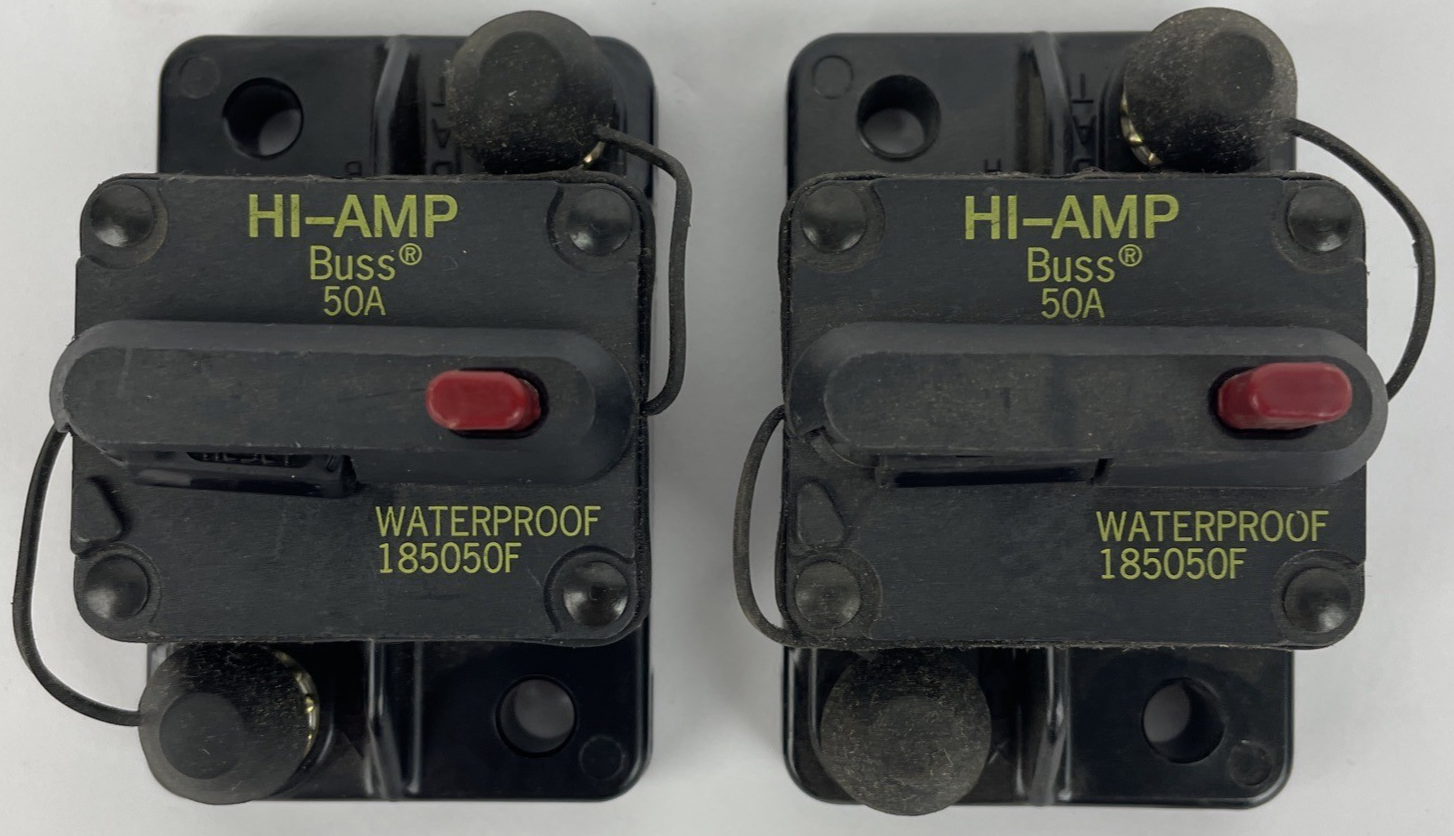 BUSS * 2 PACK !!*NEW* #185050F HI-AMP 50 AMP WATERPROOF CIRCUIT BREAKER bussmann