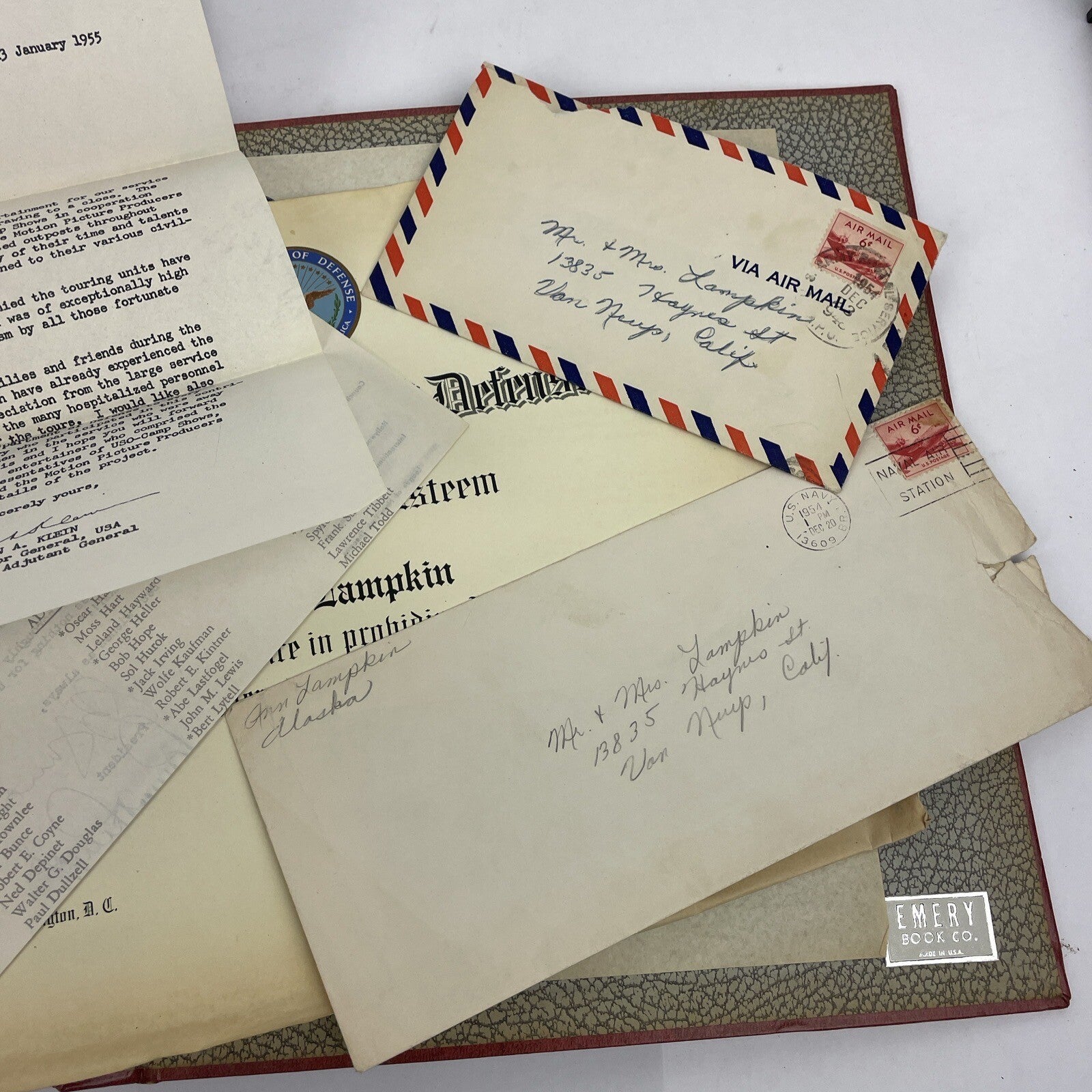 U.S.O. 1954/55 Scrapbook From " Operation Snowball " Alaska U.S.O Christmas Show