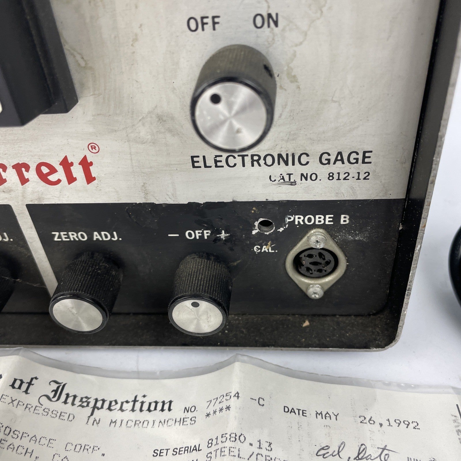 OEM Starrett Last Word No. 812-12 Electronic Gage w Certificate of Inspection