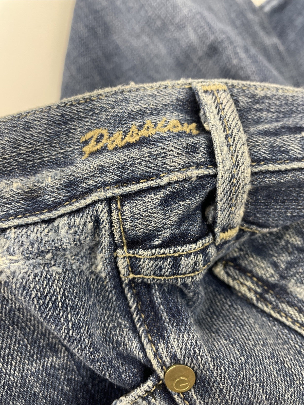 Goldsign Pants Women Sz 26 Blue Denim Jeans Flared Light Wash Low Rise Y2K