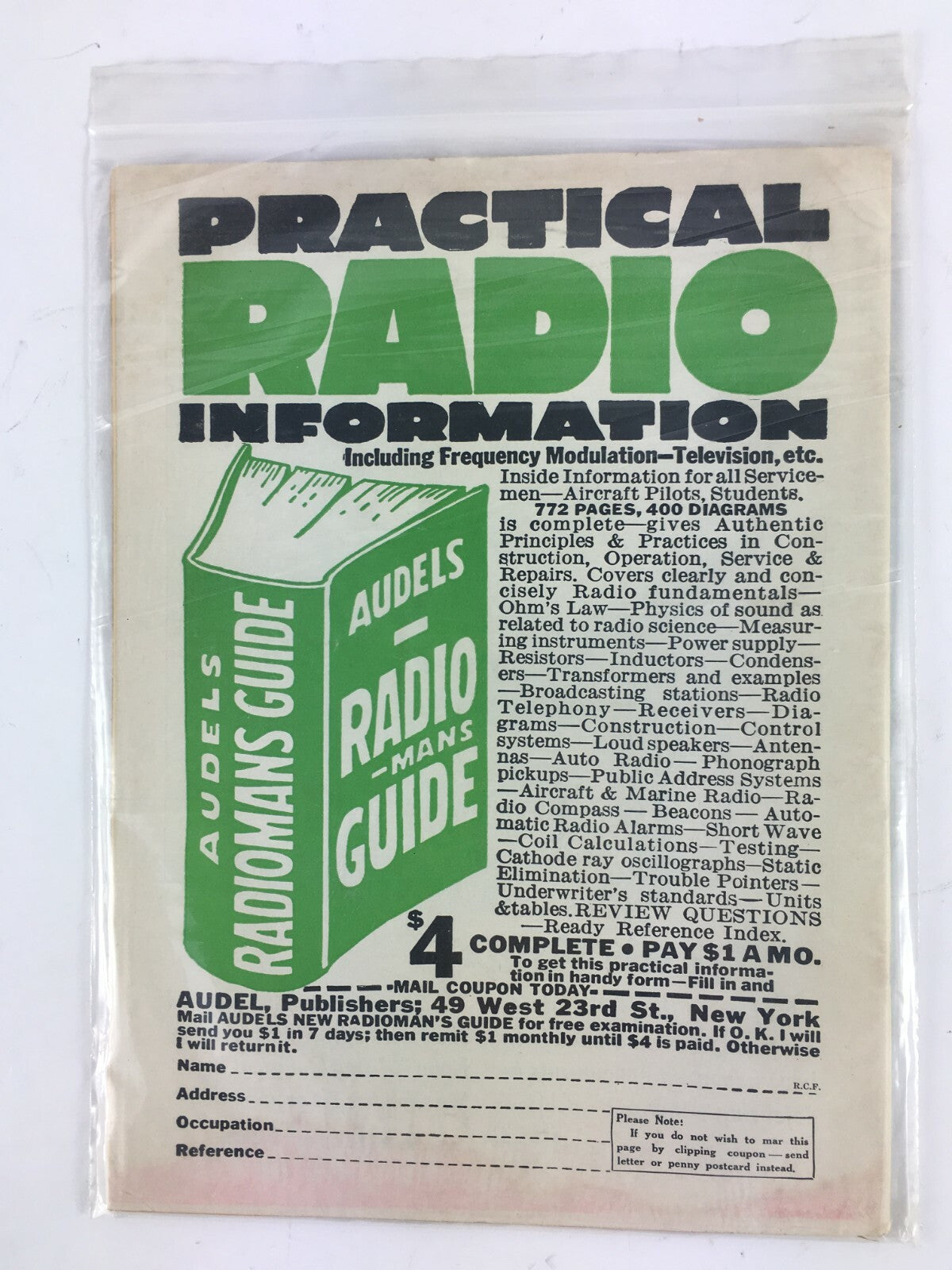 December 1942 Radio Craft HugoGernsback Magazine Radio Beginner 100 illustration