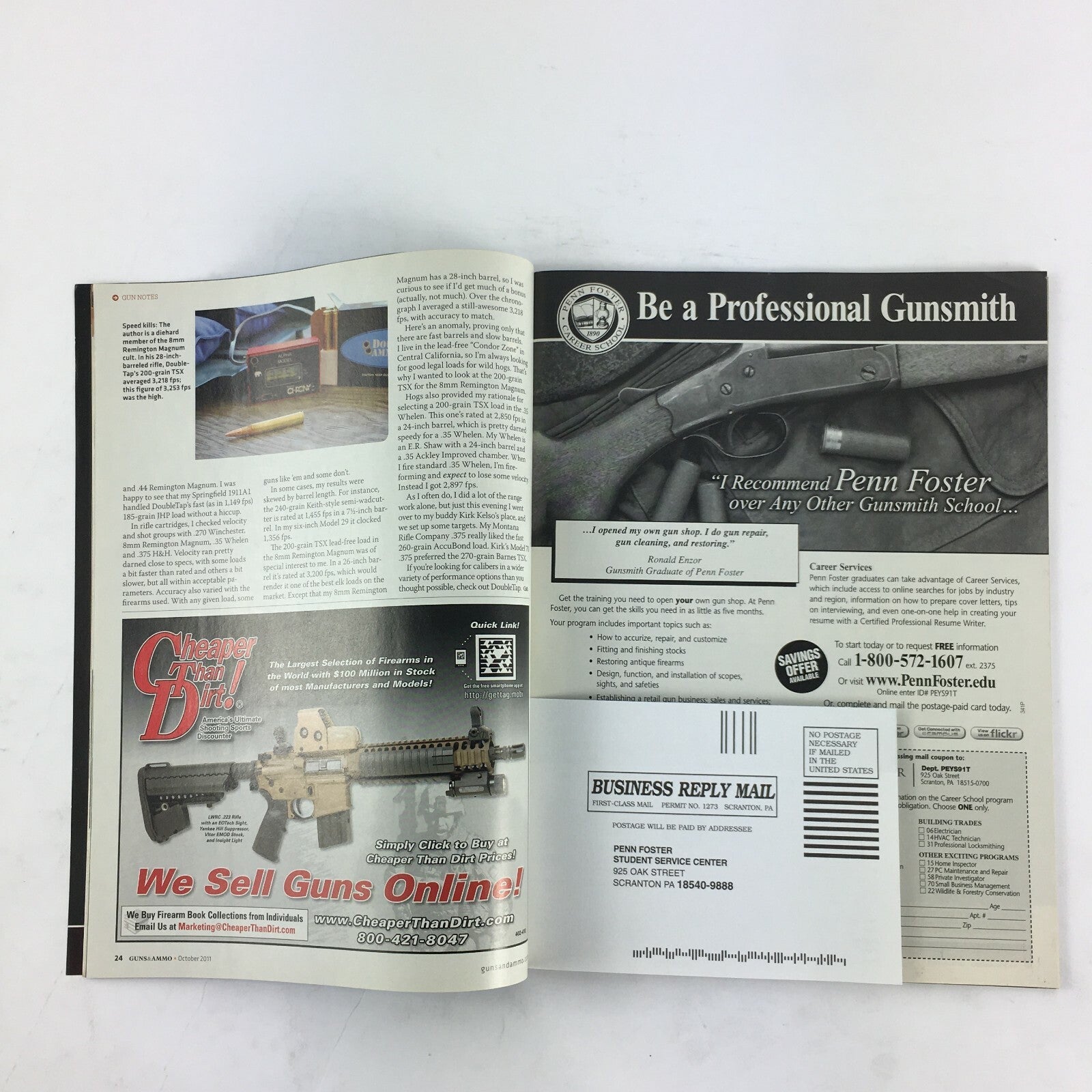 October 2011 Guns & Ammo Magazine Walthers PPQ A Cool Factor of 9 Boddington