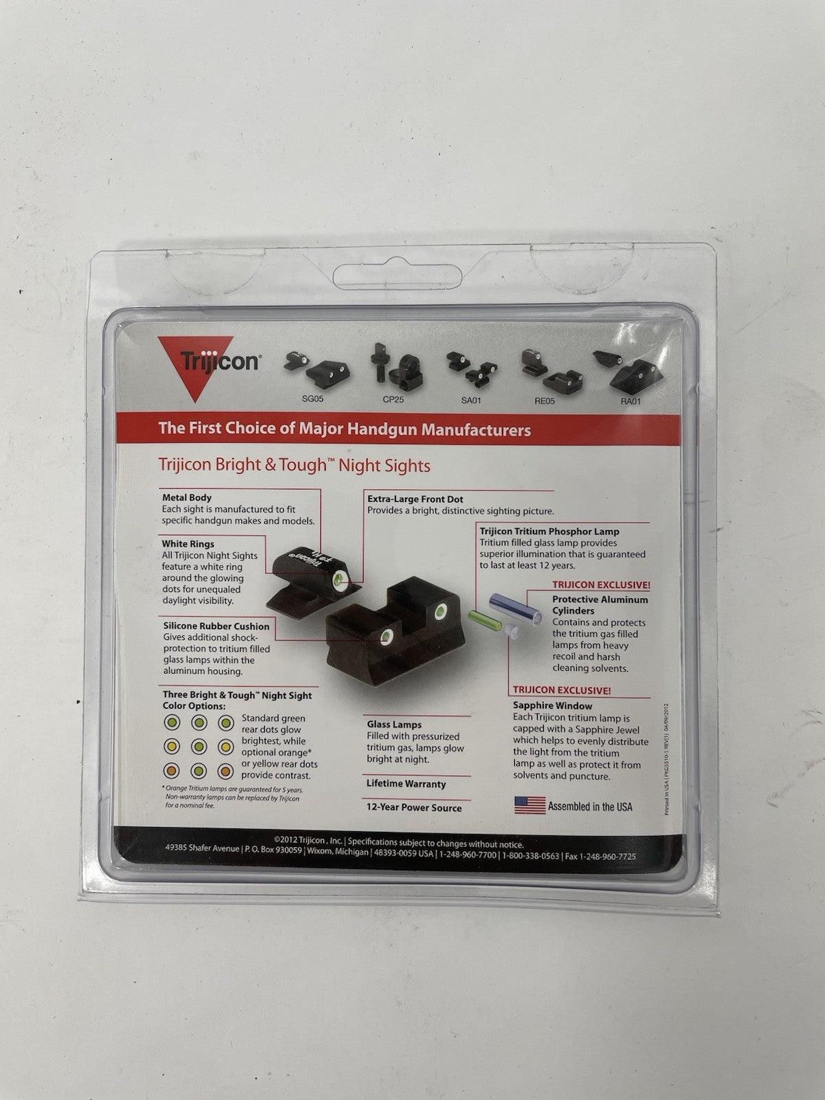 Trijicon Night Sight Set SP01 Green #8 Front & Rear 600481
