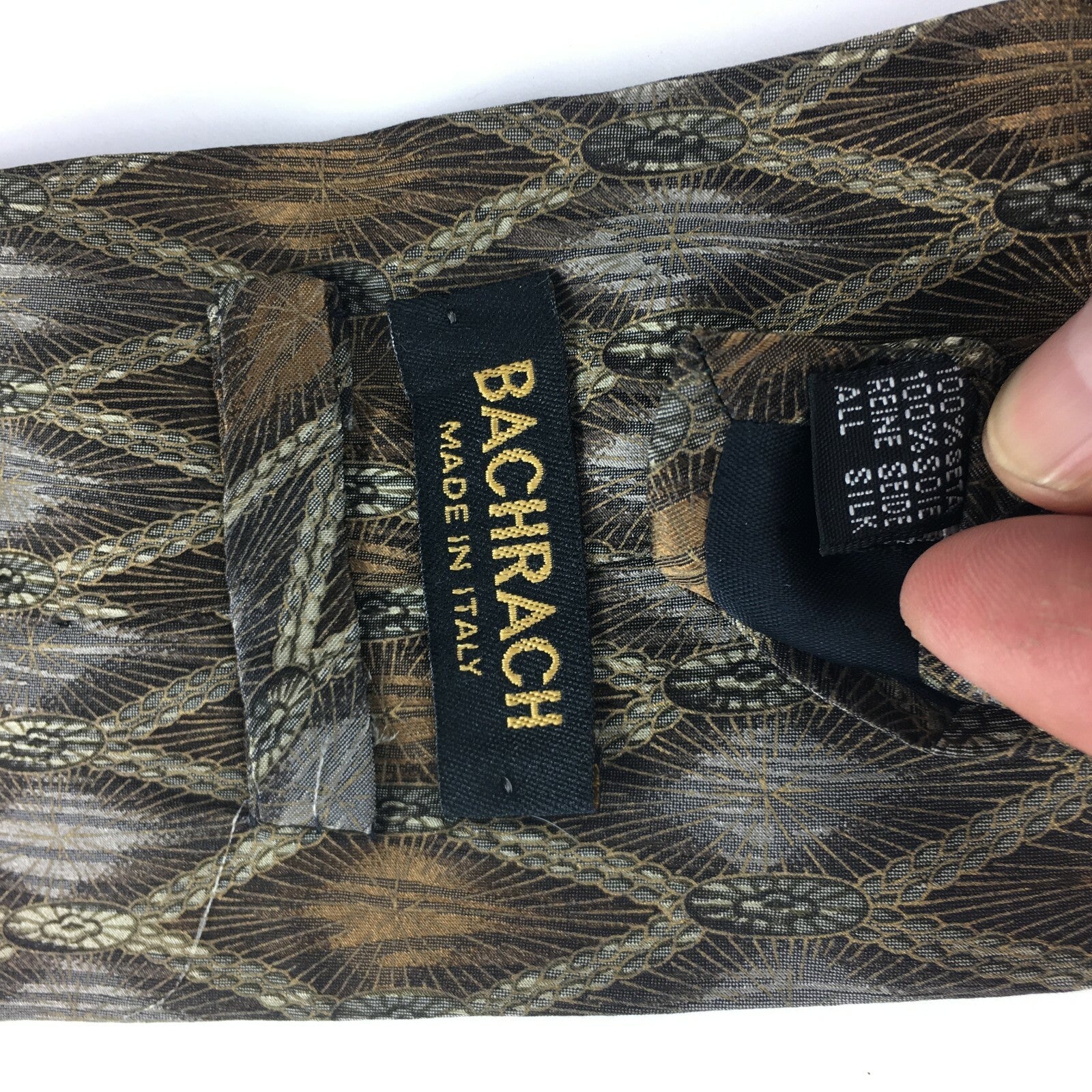 Genuine Bachrach 100% Silk Handmade Stylish Formal/Casual Tie Multi Coloured