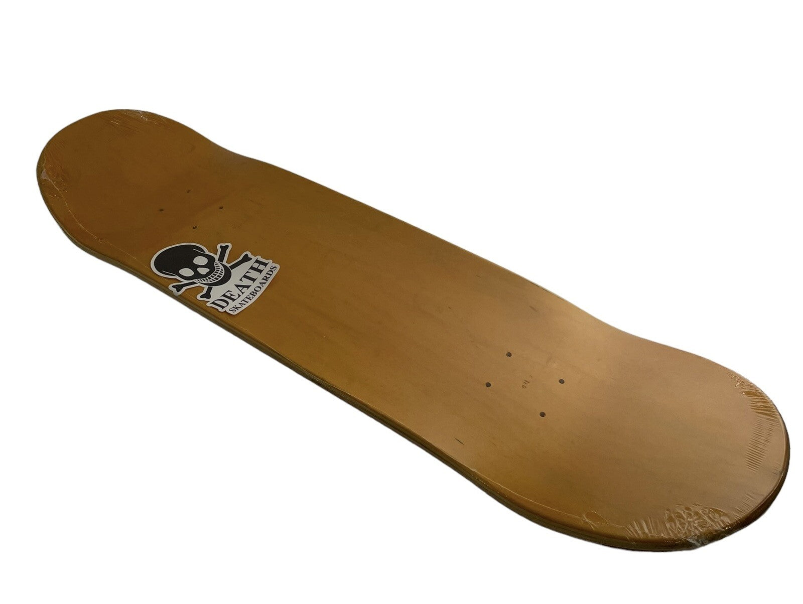 Death Skateboards Dan Cates Jack in the Box Clown Pro orange 8.75-inch skateboard deck with grip tape.