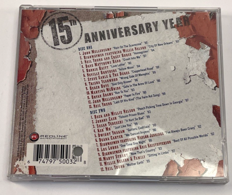 Farm Aid Volume One 1 Live 15th Anniversary 2 CD Set Brand 2000 Mint Discs