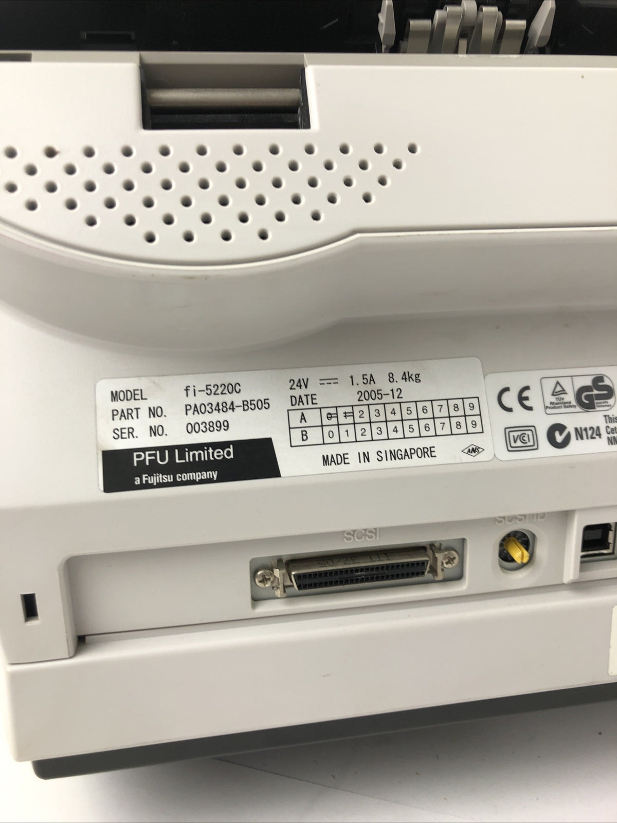 Fujitsu fi-5220C Color Flatbed ADF Duplex Document / Image Scanner w Power Cord