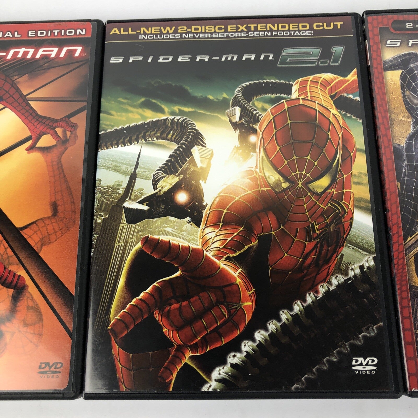 Spider-Man, Spider-Man 2.1, Spider-Man 3 - 3 x DVD Lot * MINT CONDITION FreeShip
