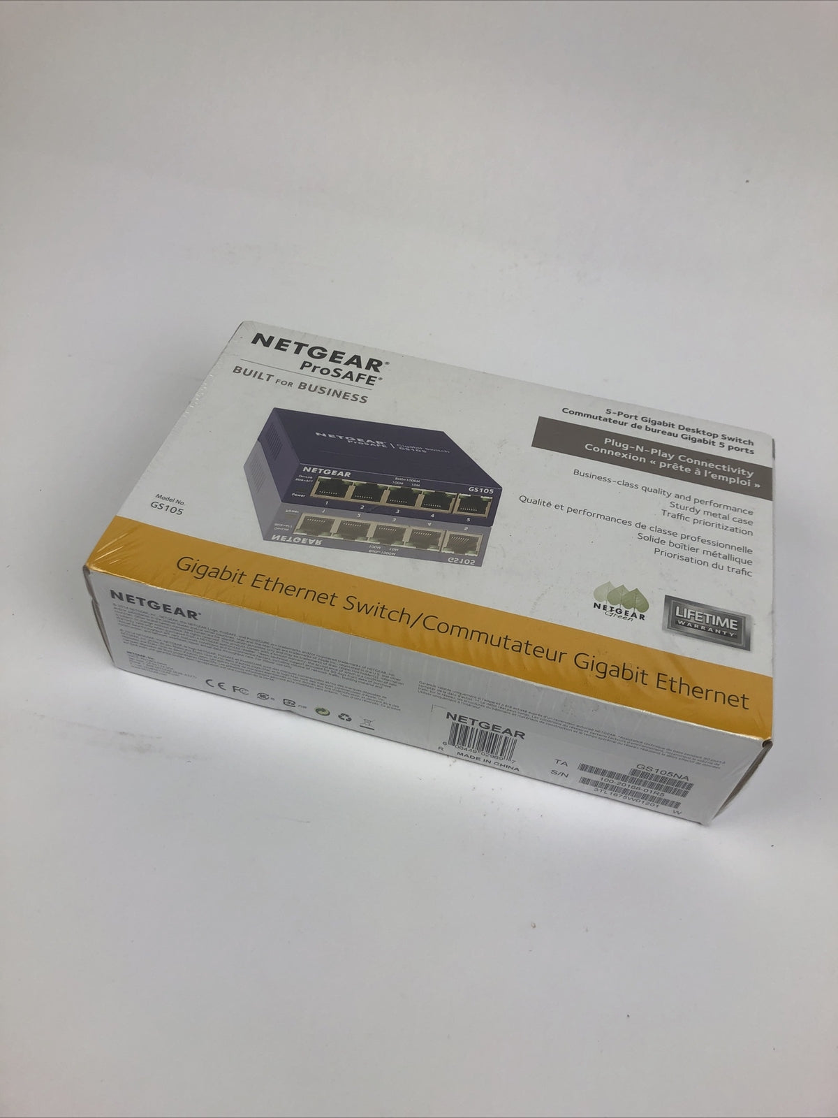 Netgear GS105 100-15898-01R9 5-Port Gigabit Switch Series New Sealed #K-2164