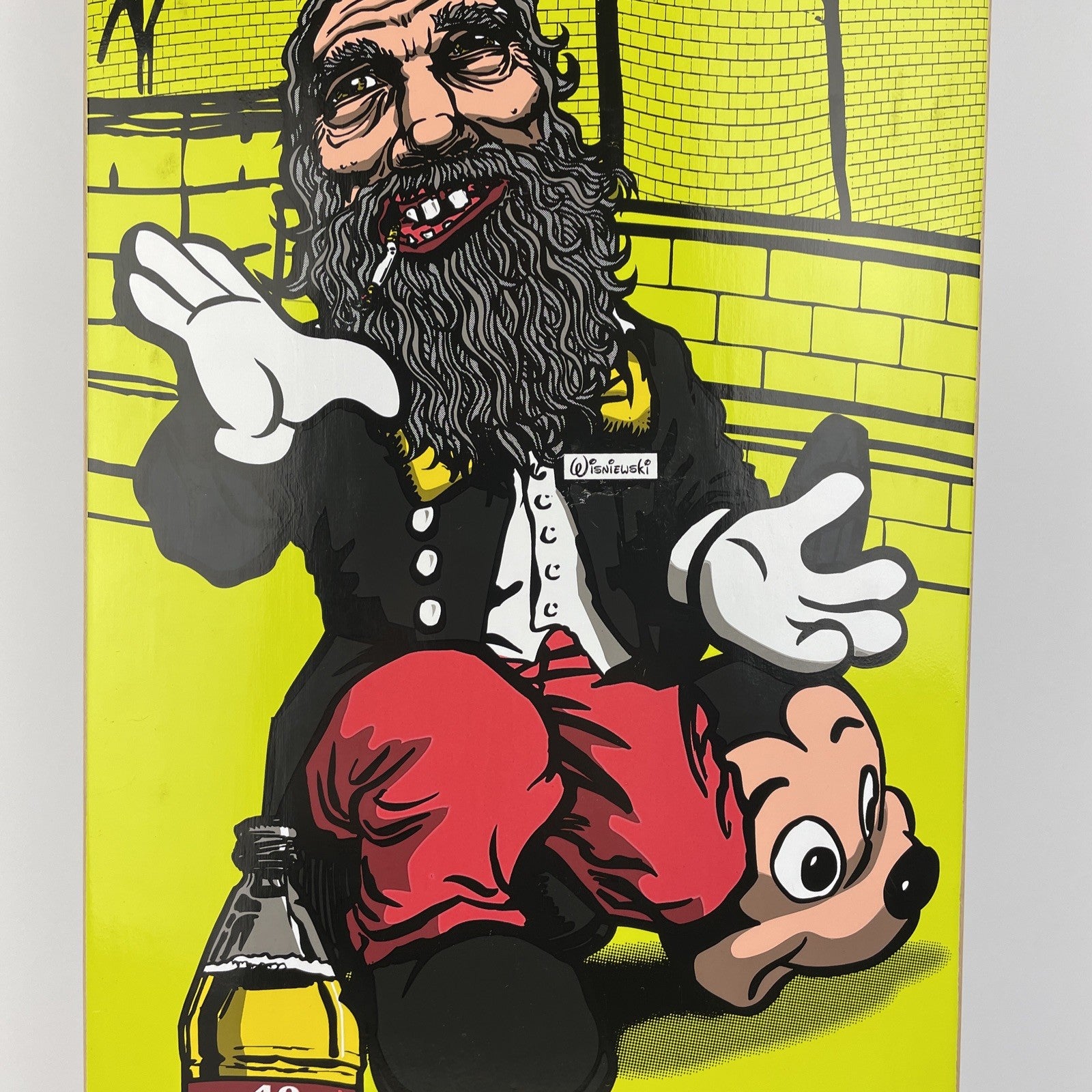REALITY , The Slayer of Dreams Old English Mickey Mouse Parody Skateboard Deck