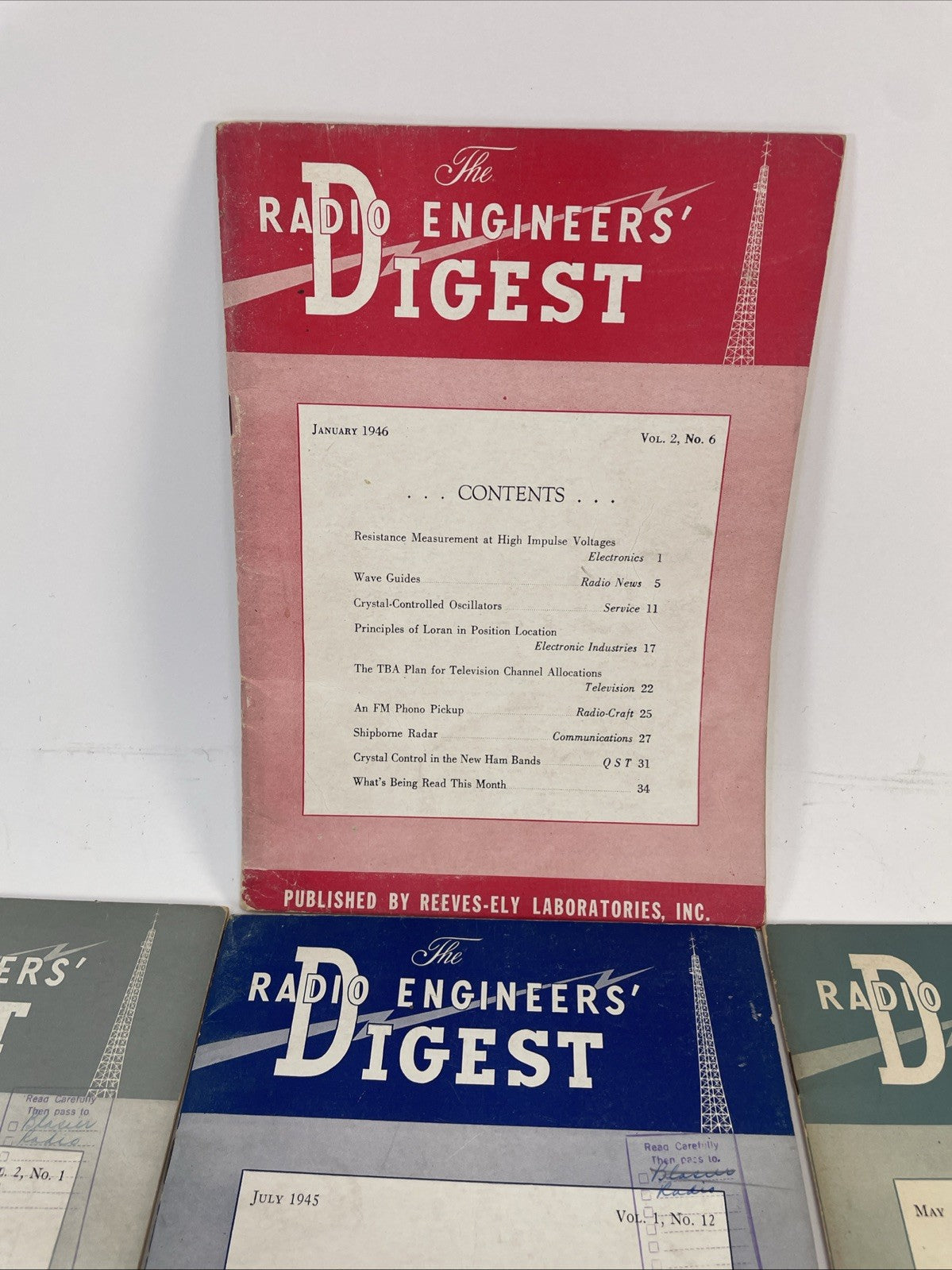 Lot of 8 x The Radio Engineers' Digest 1945 Edition Hudson American Corporation