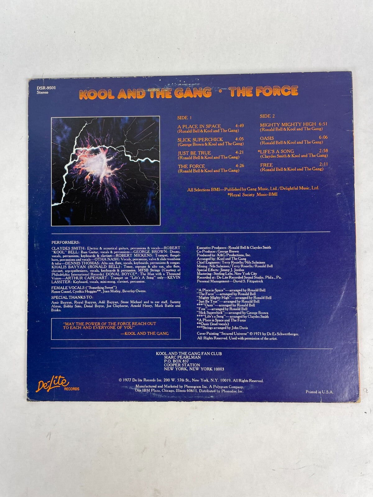 Kool And The Gang The Force A Place In Space Vinyl Record