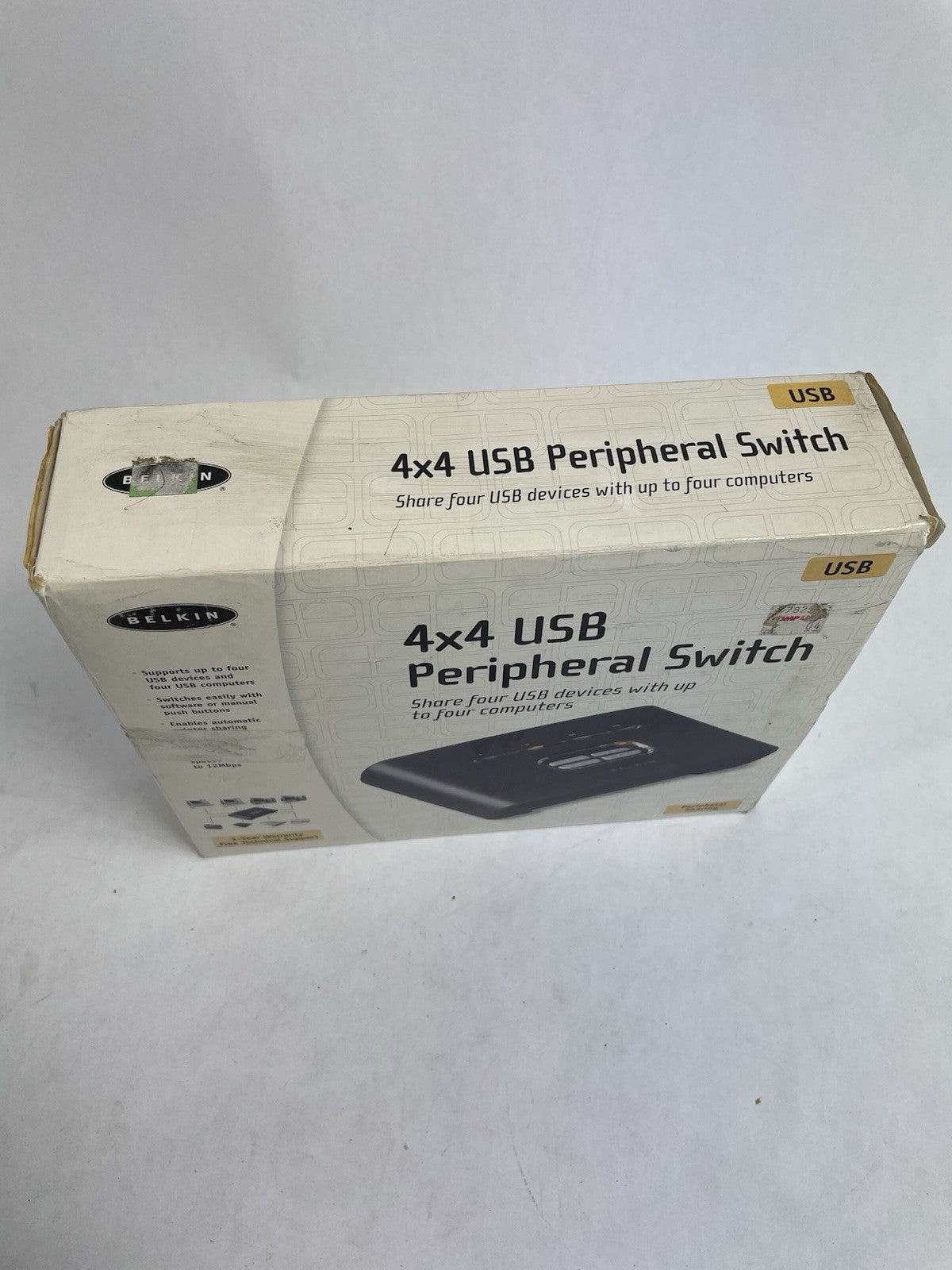 Vtg Belkin 4x4 USB Peripheral Switch F1U400 2003 NOS
