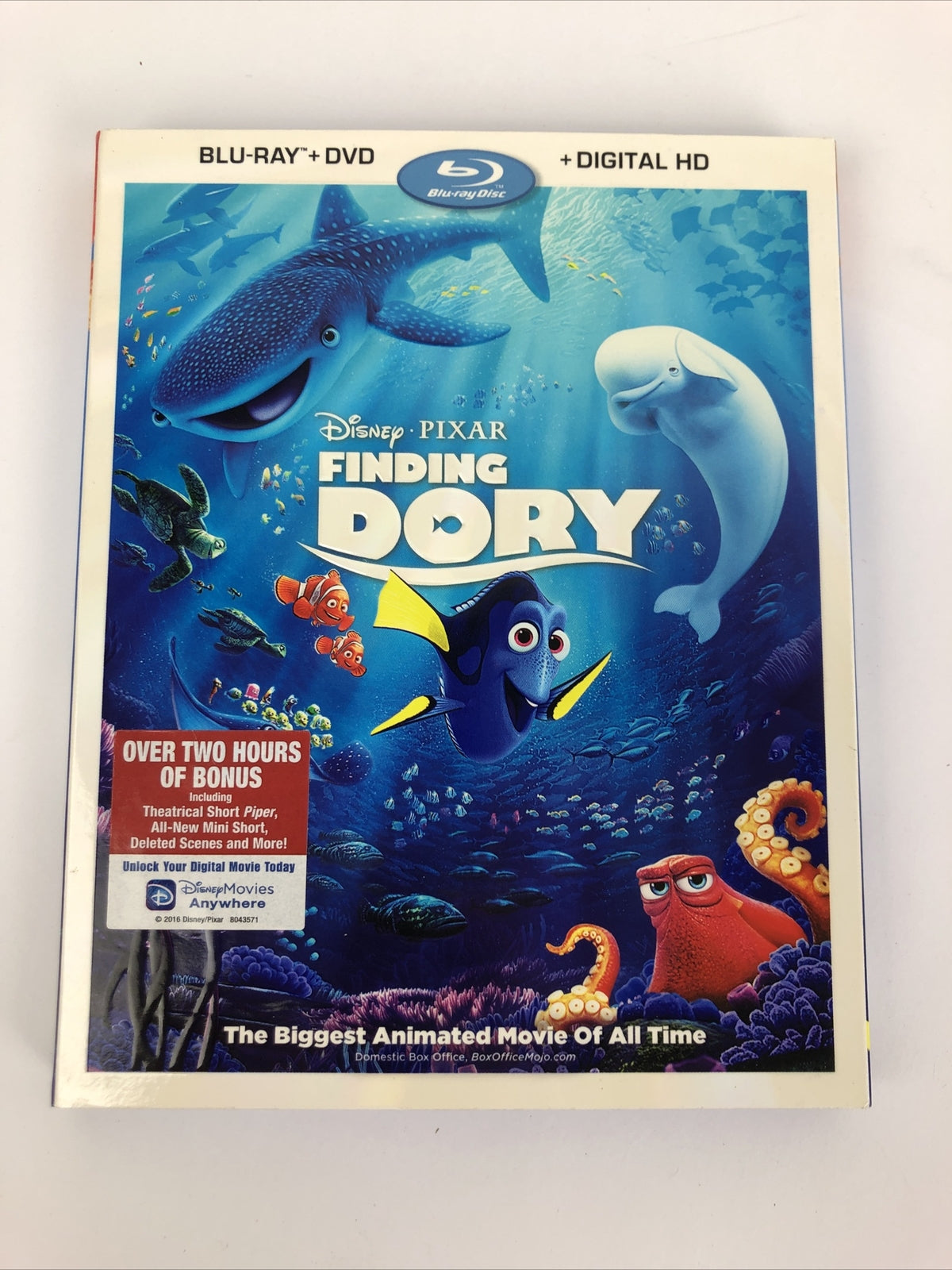 Disney Pixar " Finding Dory " Blu-Ray DVD and Bonus Disc Mint Discs Guaranteed