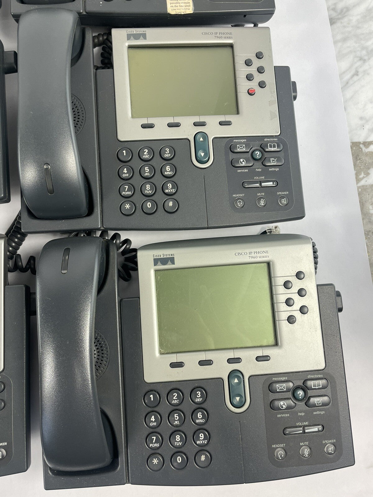 Lot of 9 Cisco IP 7900 7960 7945 PoE VoIP Business Office Phone Handset CP-7960G