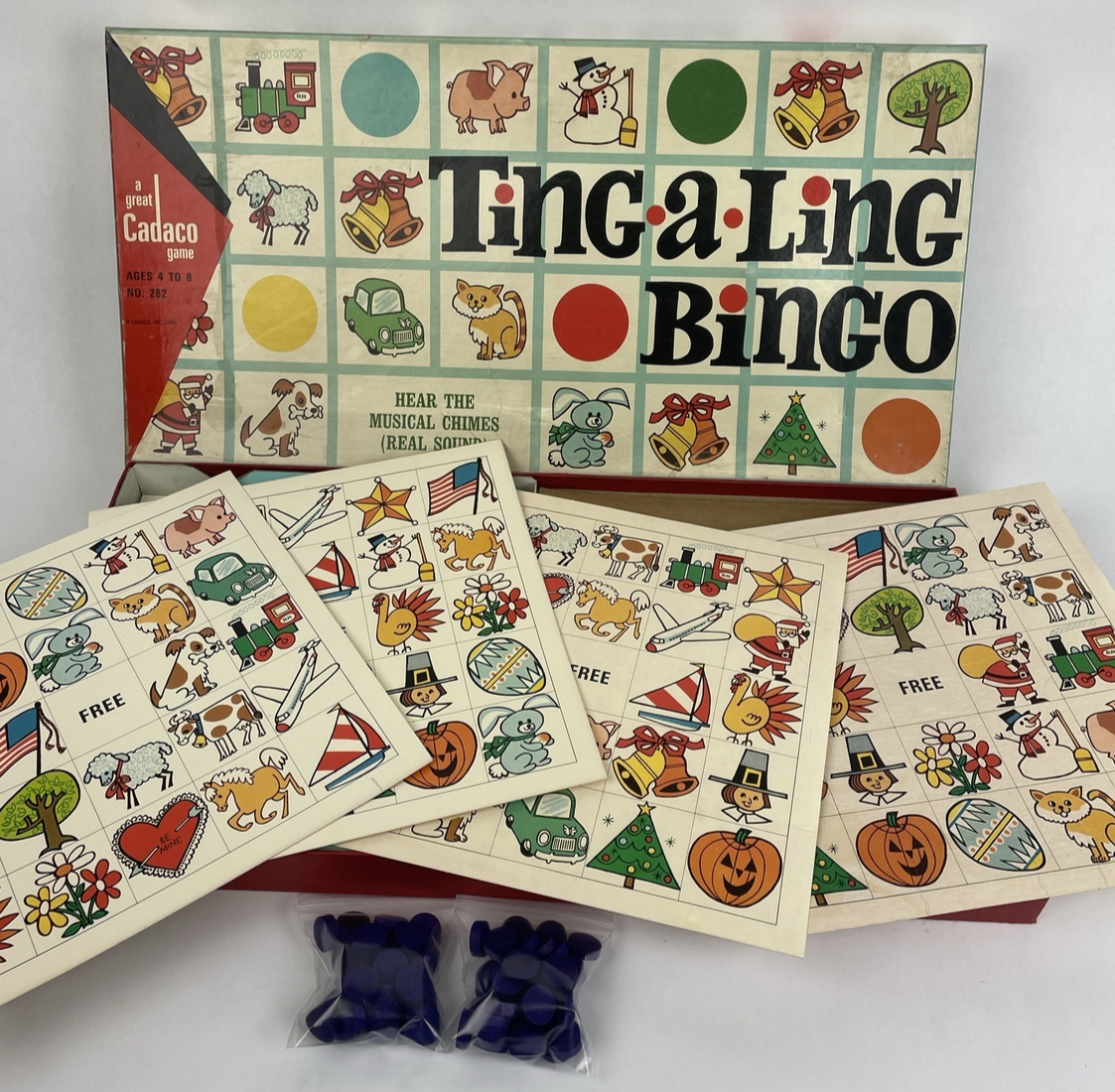 VINTAGE CADACO Games 1968 #282 TING A LING BINGO BOARD GAME VG Condition