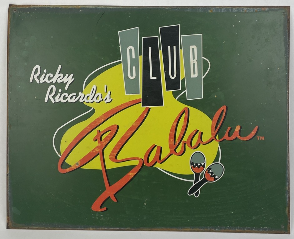 VINTAGE RICKY RICARDO'S " ClLUB Babalu i love Lucy Tin Bar Sign Rustic 15" x 12"