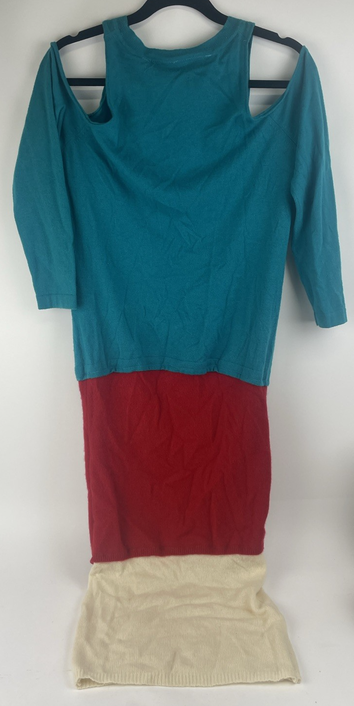 Y2K Haute Couture 100% Cashmere Long Sleeve Off the Shoulder Dress Pret A Porter