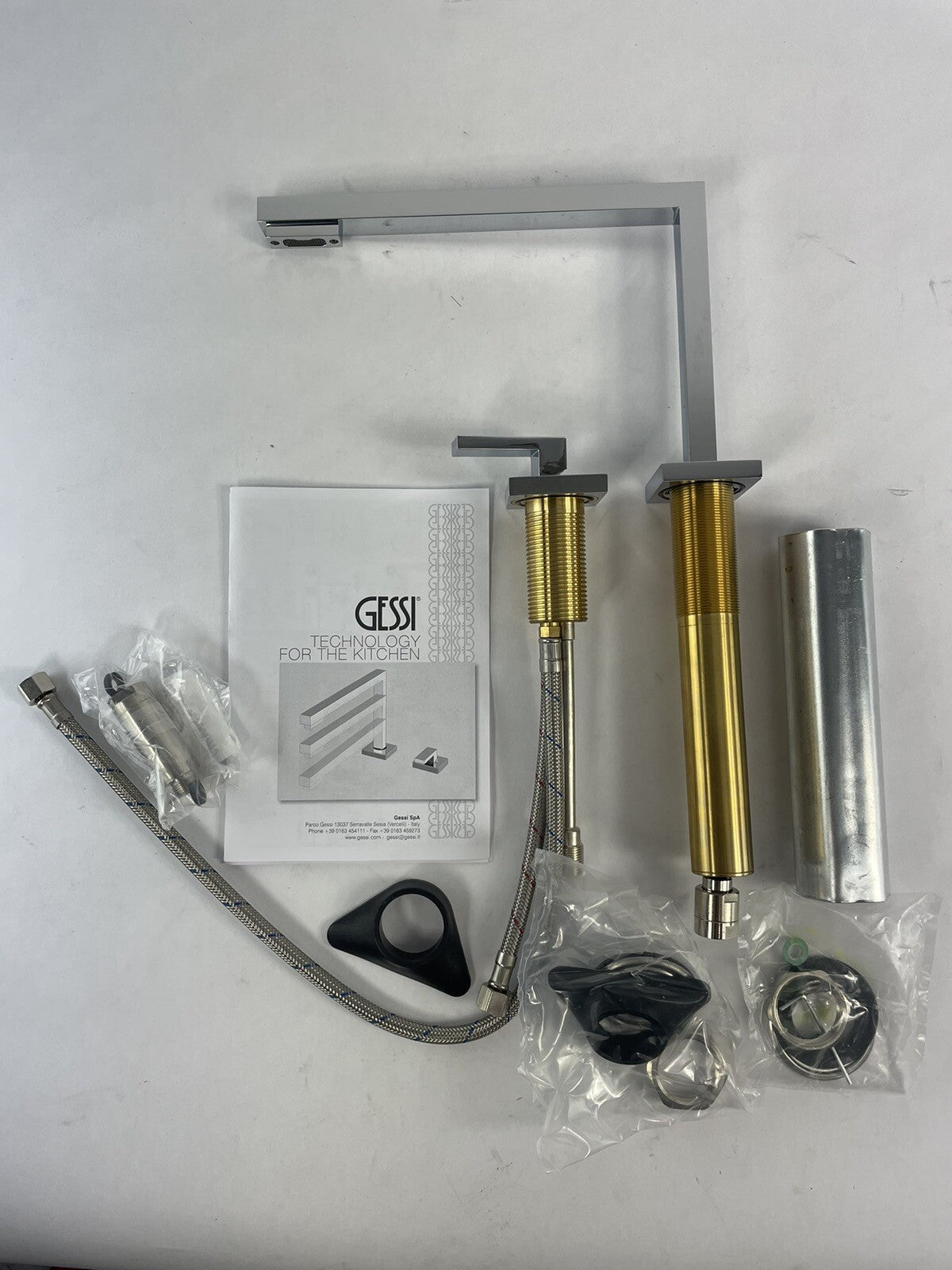 Gessi Quadro 17438#031 side lever kitchen faucet polished chrome mixer