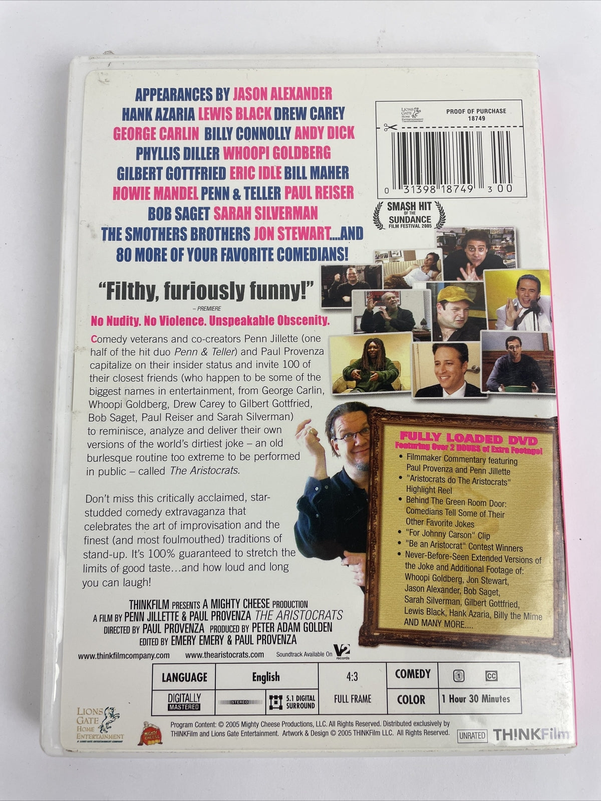 The Aristocrats [ DVD ] (1980) George Carlin Don Rickles Chris Rock - MINT Disc