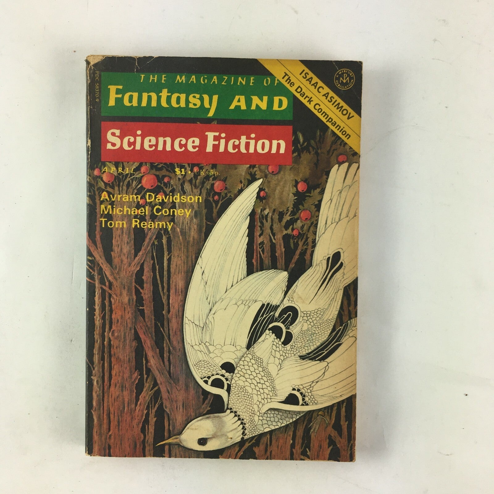 April  Fantasy&Science Fiction Magazine Avram Davidson Michael Coney Tom Reamy