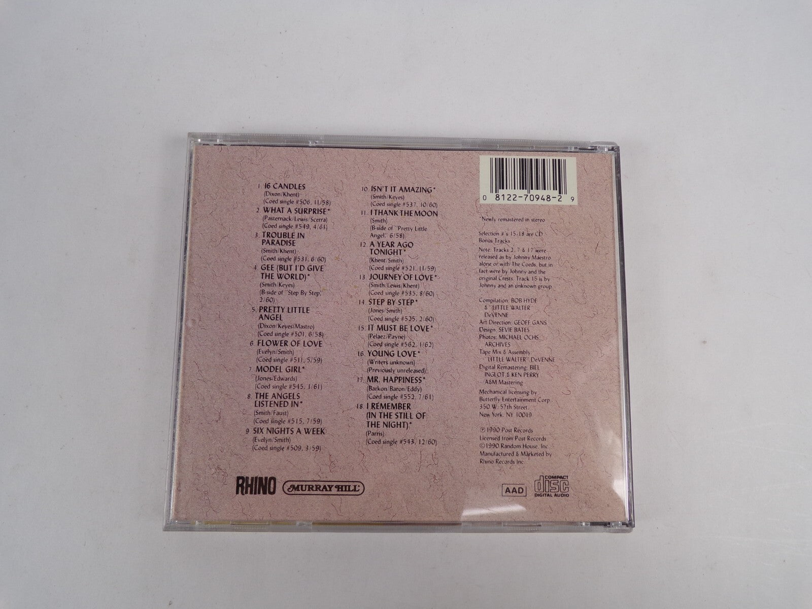 The Best Of The Crests Featuring Johnny Maestro CD #12