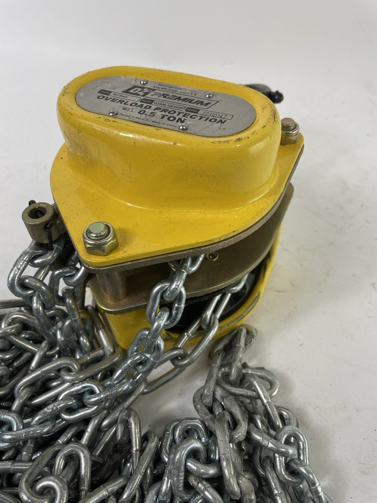 OZ Premium OZ005-10CHOP 1/2 Ton Chain Hoist 10' Lift w/ Overload Protection