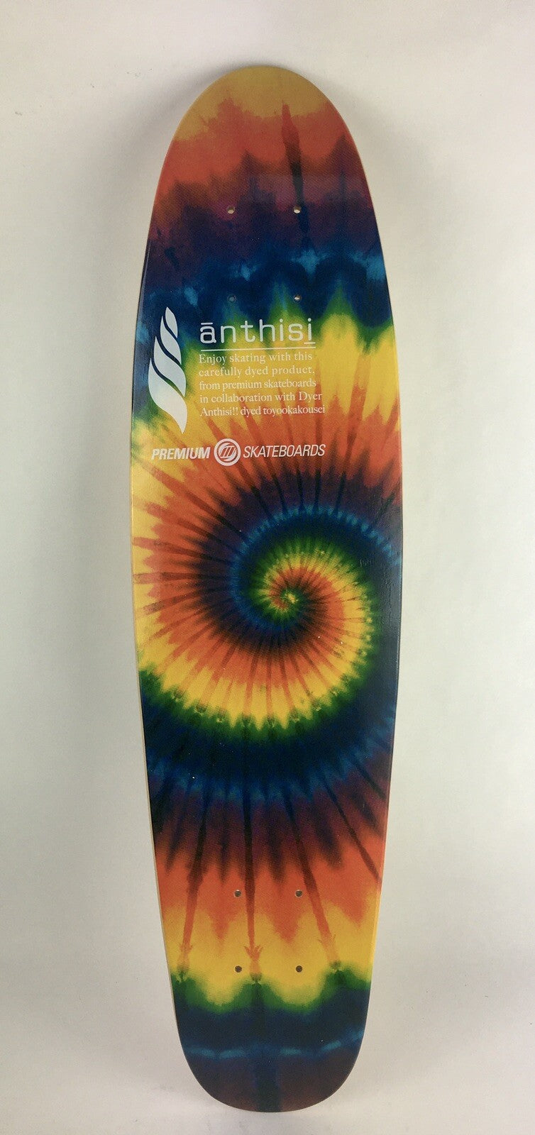 Premium Skateboards Anthisi Hippie peace Tie Dye Cruiser Deck 7 x 28" - C3