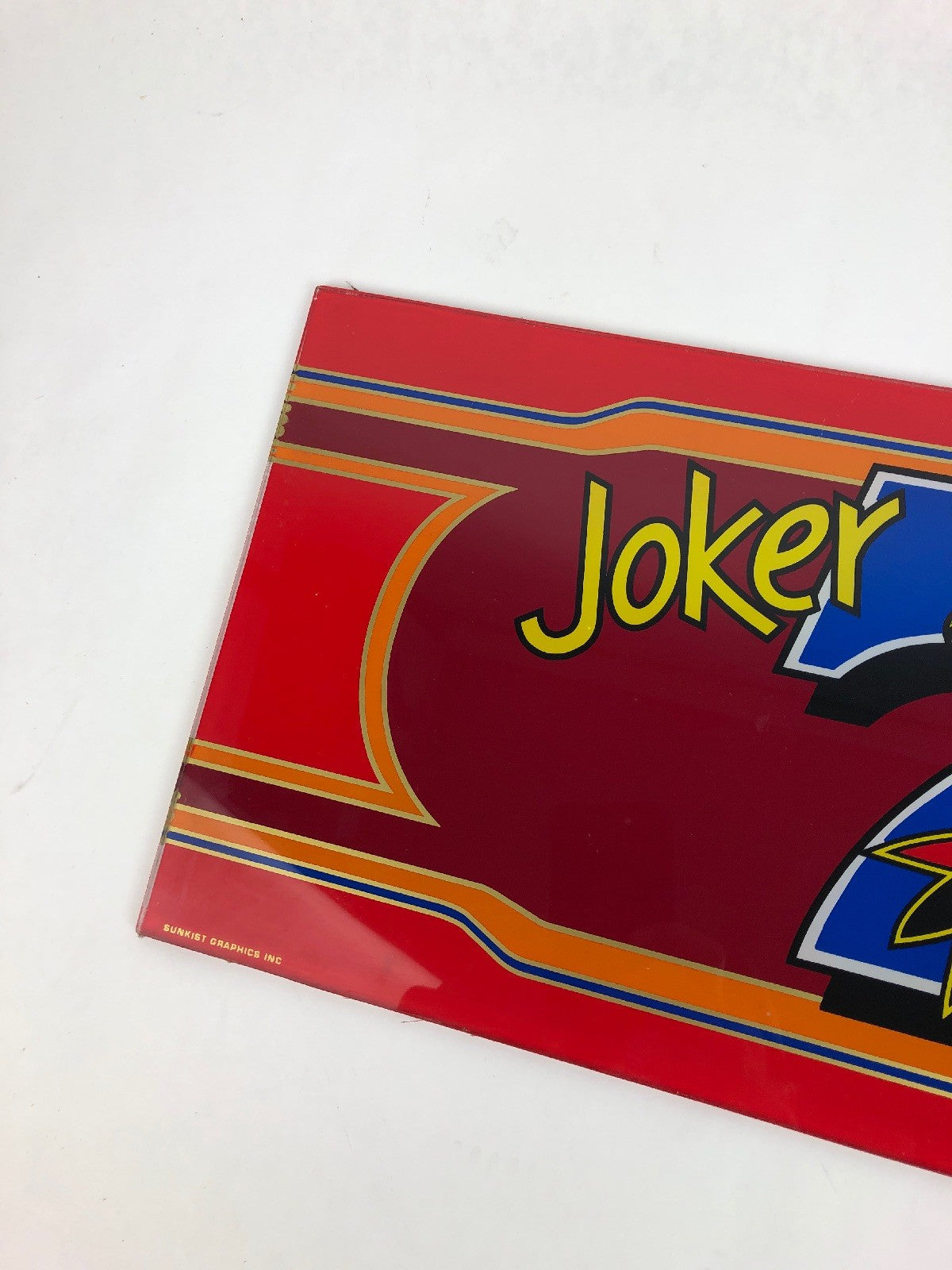 Vintage JOKER SEVEN Casino Painted Glass Slot Machine Insert Vegas Man Cave