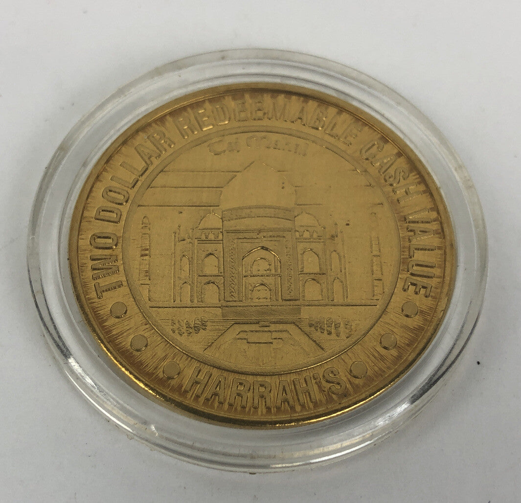 Harrah's Casino RENO 2 Dollar Token 7 Wonders of the World "TAJ MAHAL" w Case