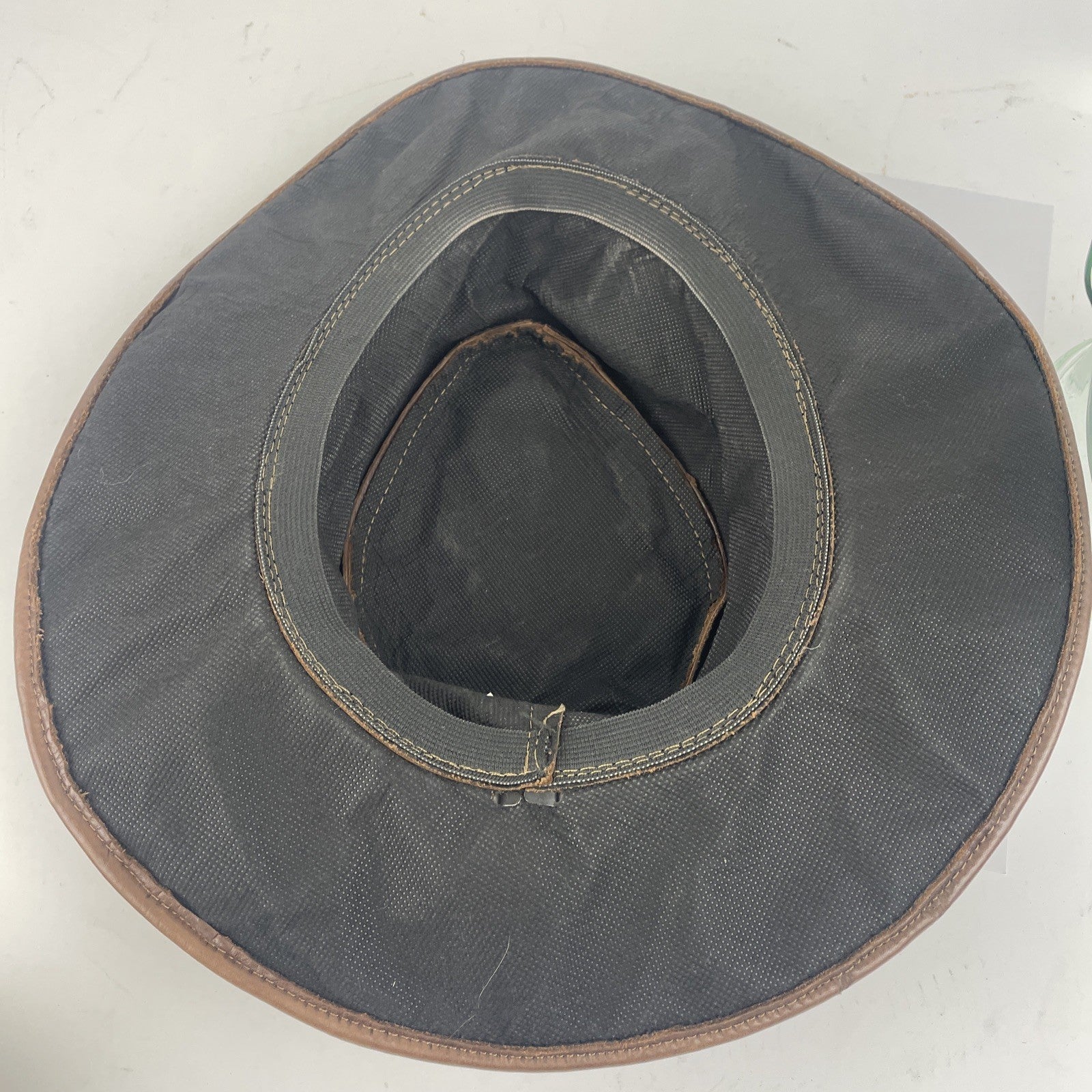 Genuine Handcrafted Thick Leather w Wire Vintage Western Cowboy Or Cowgirl Hat
