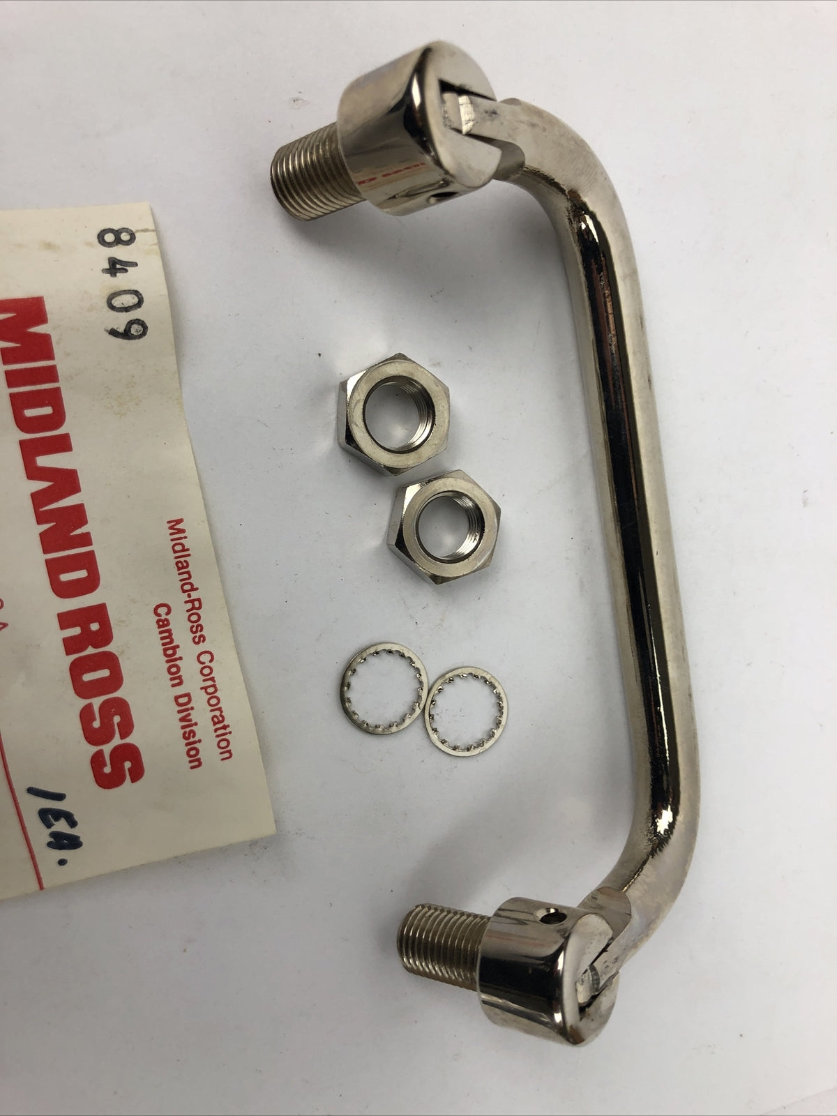 Midland Ross Stainless Steel Bow Shaped Folding Pull Handle Silver Tone USA Made