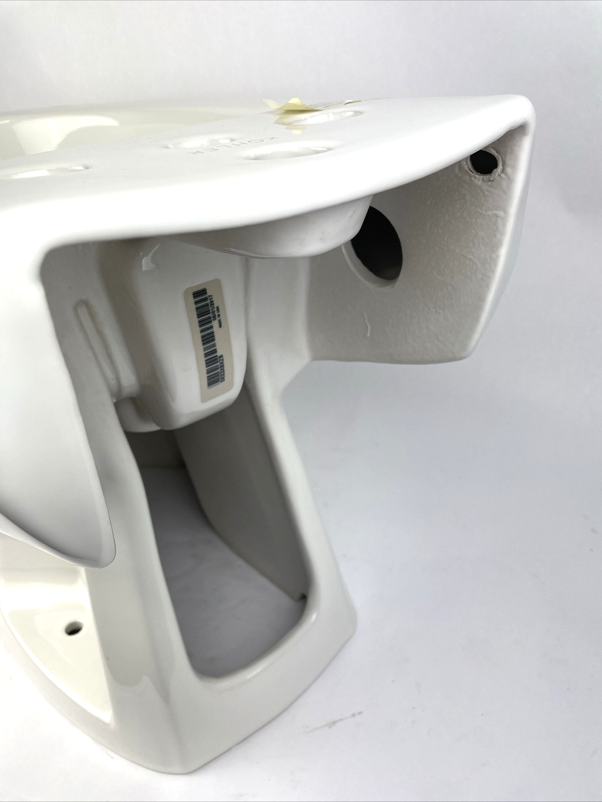 Kohler San Tropez white vertical spray bidet with 4 faucet holes