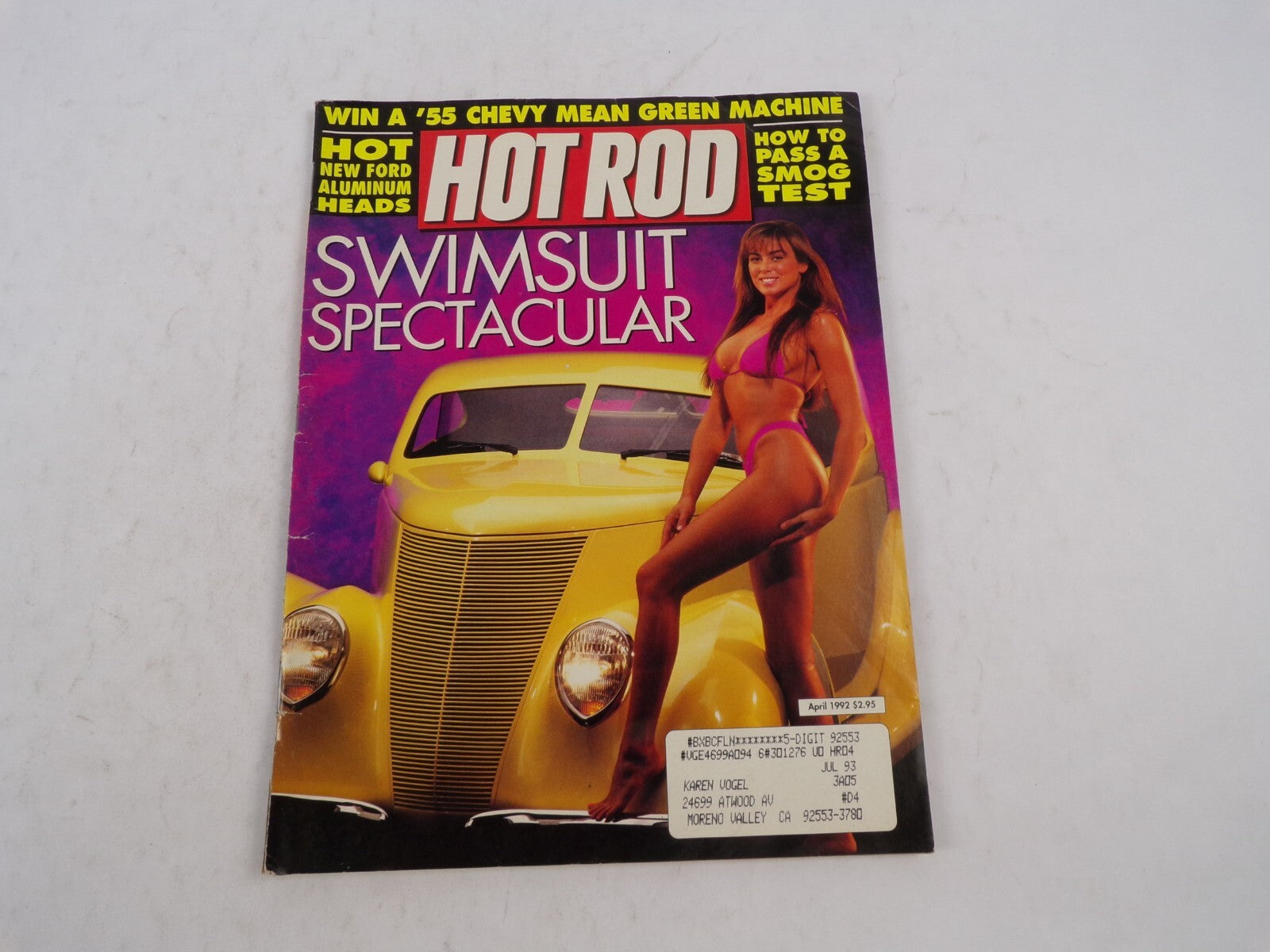 April 1992 Hot Rodding Magazine Swimsuit Spectacular 55Chevy Mean Green Machine