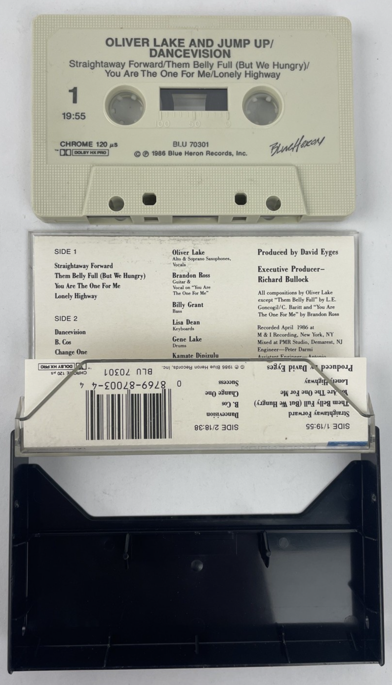 Oliver Lake and Jump Up " DANCEVISION " Cassette Tape 1986 Blue Heron Records