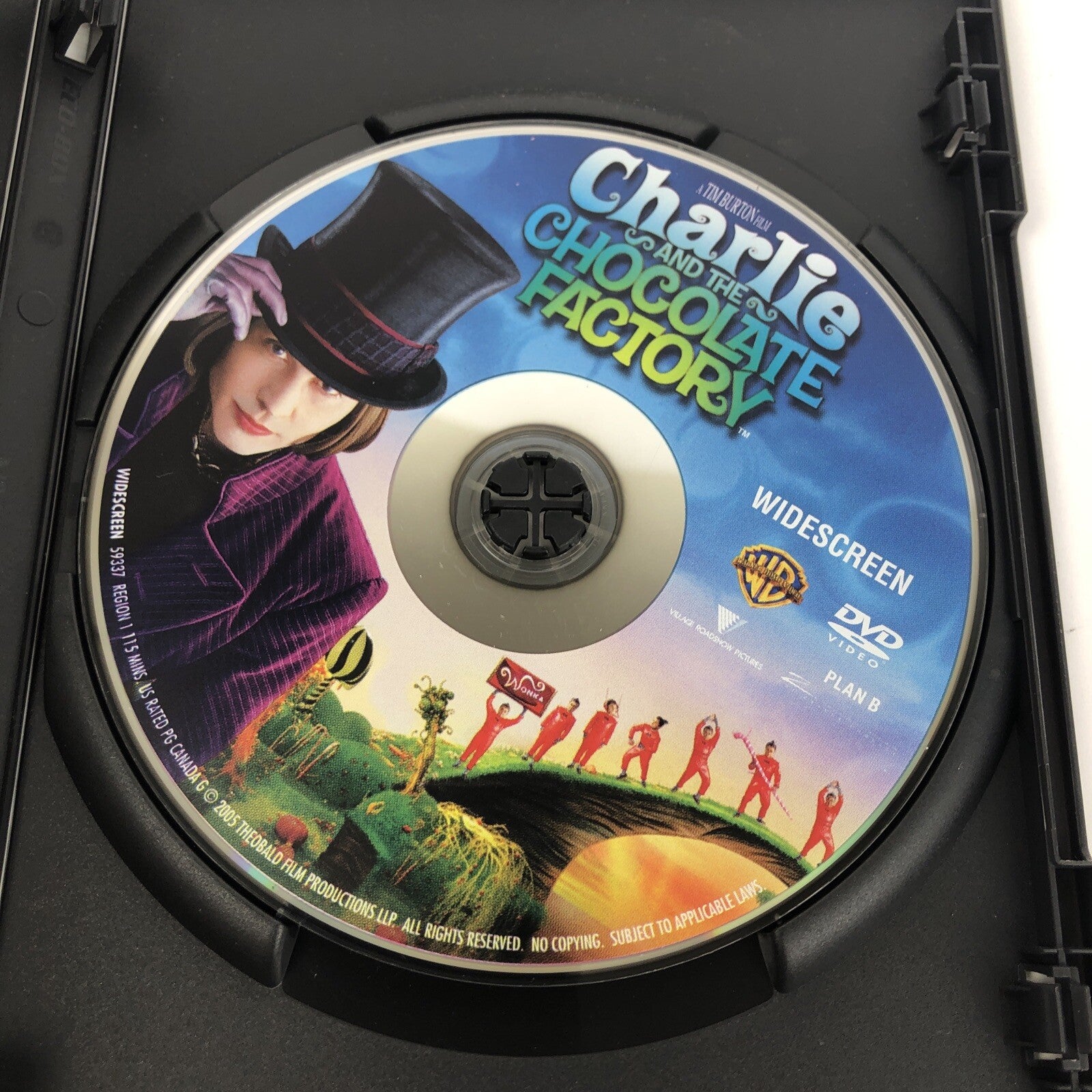 Charlie and the Chocolate Factory (DVD, 2005, Widescreen) Johnny Depp Free Ship