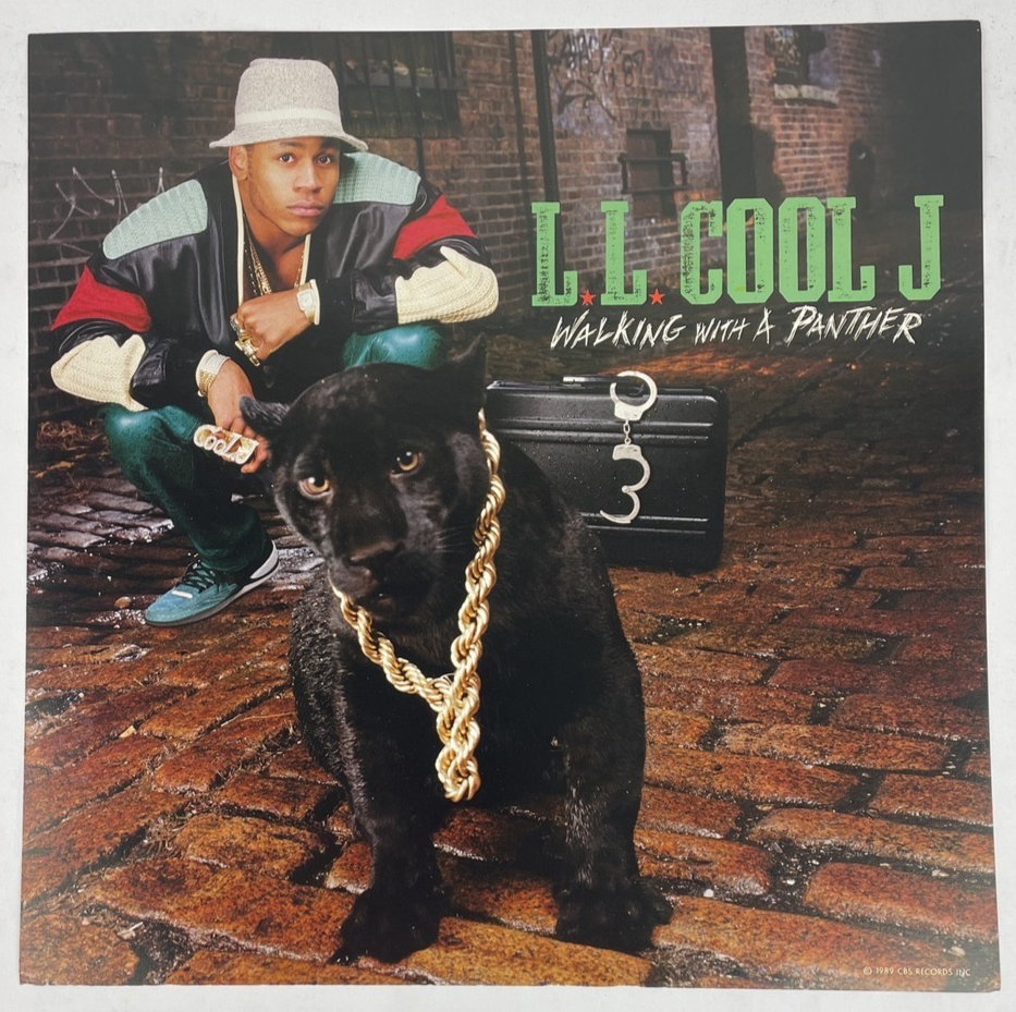 L.L. COOL J WALKING WITH A PANTHER TOWER Records Promo Poster 12.5" X 12.5"