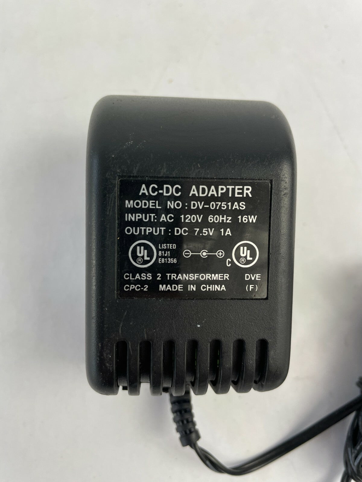 Genuine Ac-Dc Adapter DV-0751AS Output 7.5 V 1 A Power Supply Adapter A70
