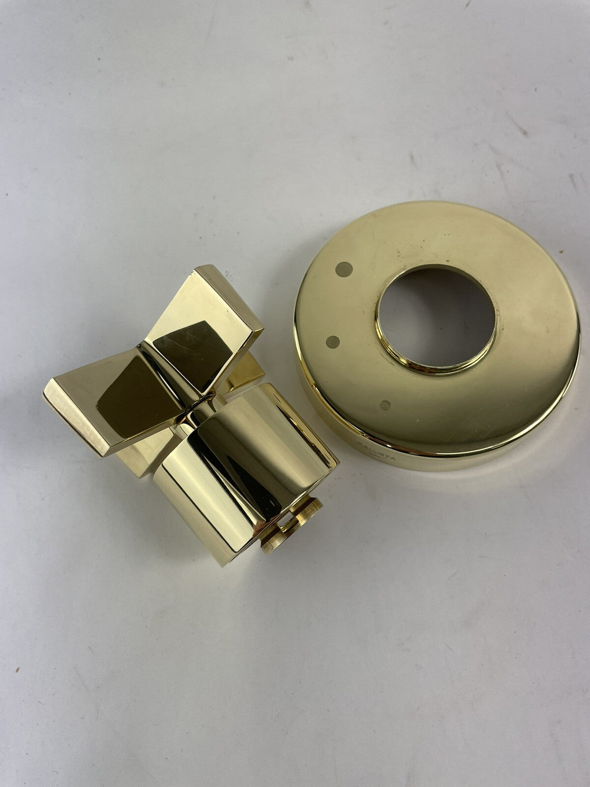 KALLISTA One P24423-CR-ULB cross handle volume control valve trim unlacquered brass