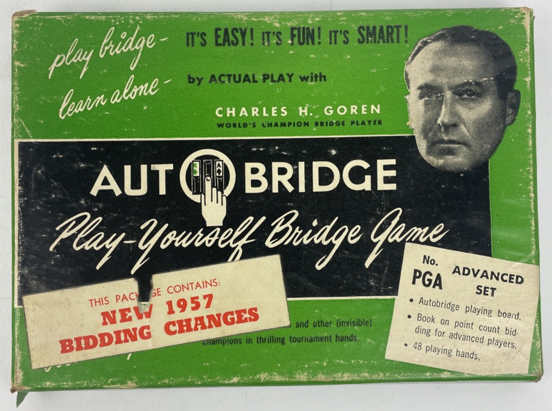 Vintage 1950 Charles Goren AUTO BRIDGE PLAY YOURSELF BRIDGE GAME Complete