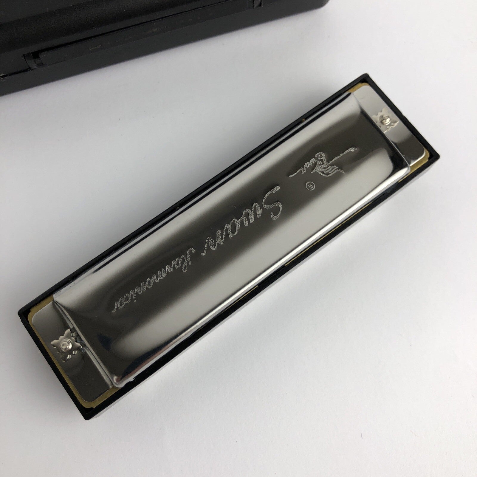 Swan Blues Power 10 Hole C Key Harmonica With Case + Instructions VGC Condition