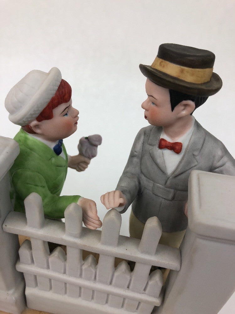 Norman Rockwell THE RIVALS Bisque Porcelain Figurine c.1980  - DANBURY MINT