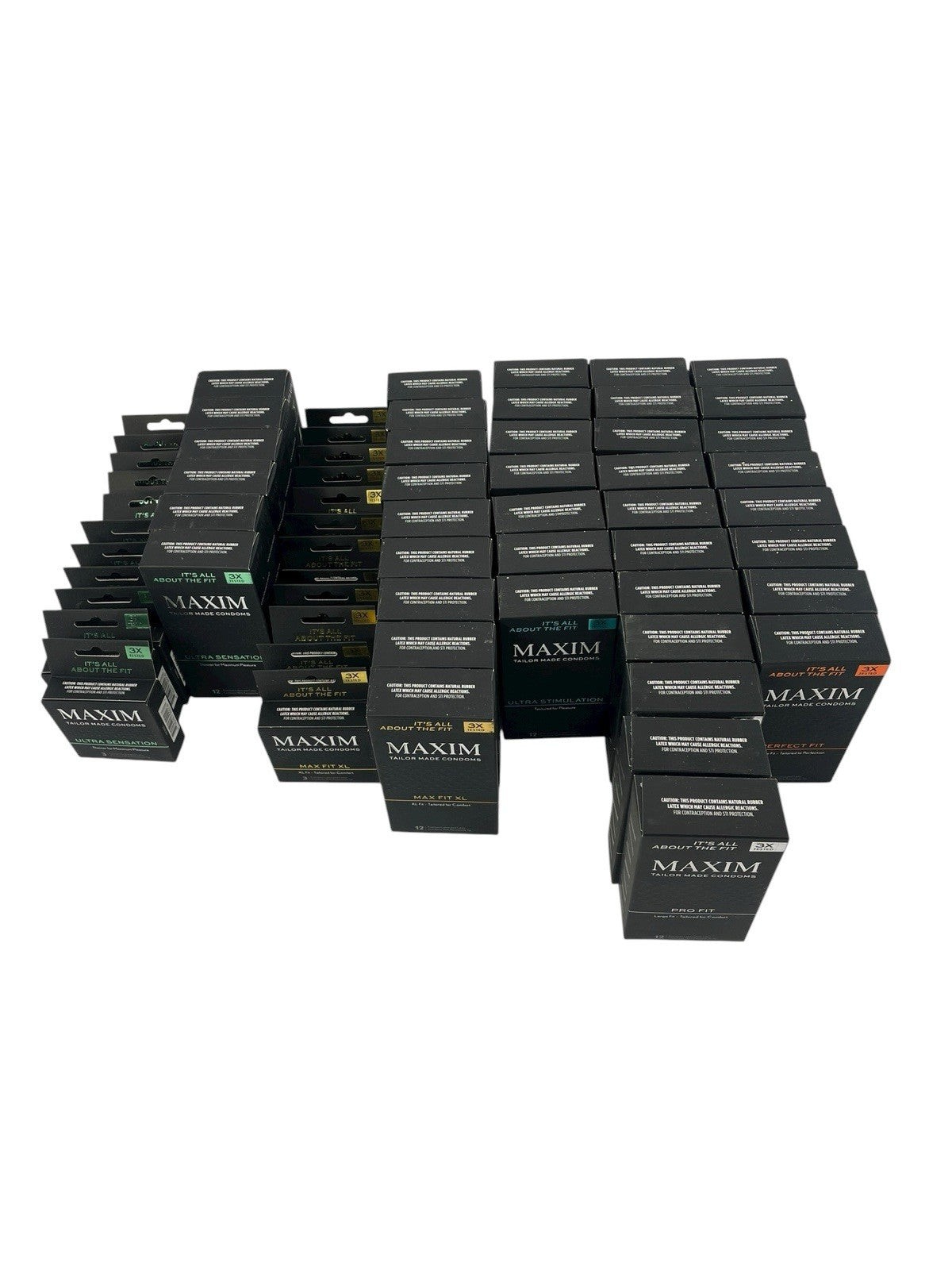 Lot of 561 MAXIM Lubricated Latex Condoms PRO FIT XL ULTRA 3-12C. Boxes EXP 5-26