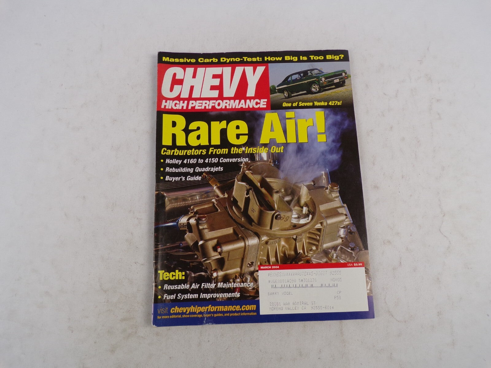 March 2004 Chevy High Performance Rare Air! Massive Carb Dyno-Test: How Big Is