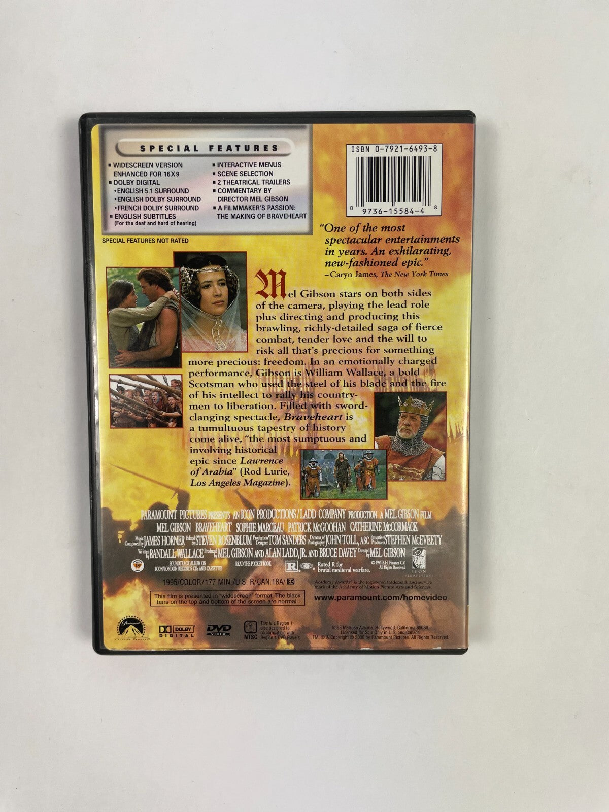 Mel Gibson Brave Heart Every Man Dies, Not Every Man Really Lives DVD Movie