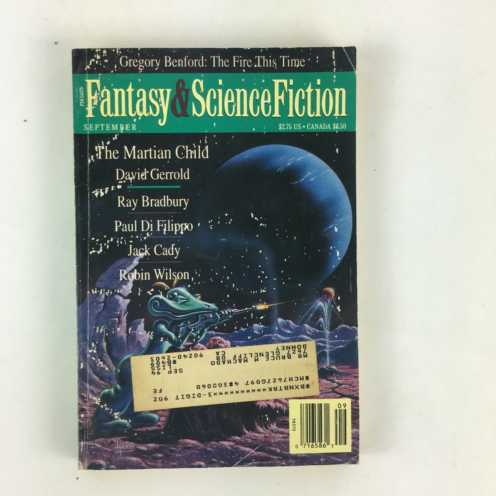 September Fantasy & Science Fiction The Martian Child David Gerrold Jack Cady